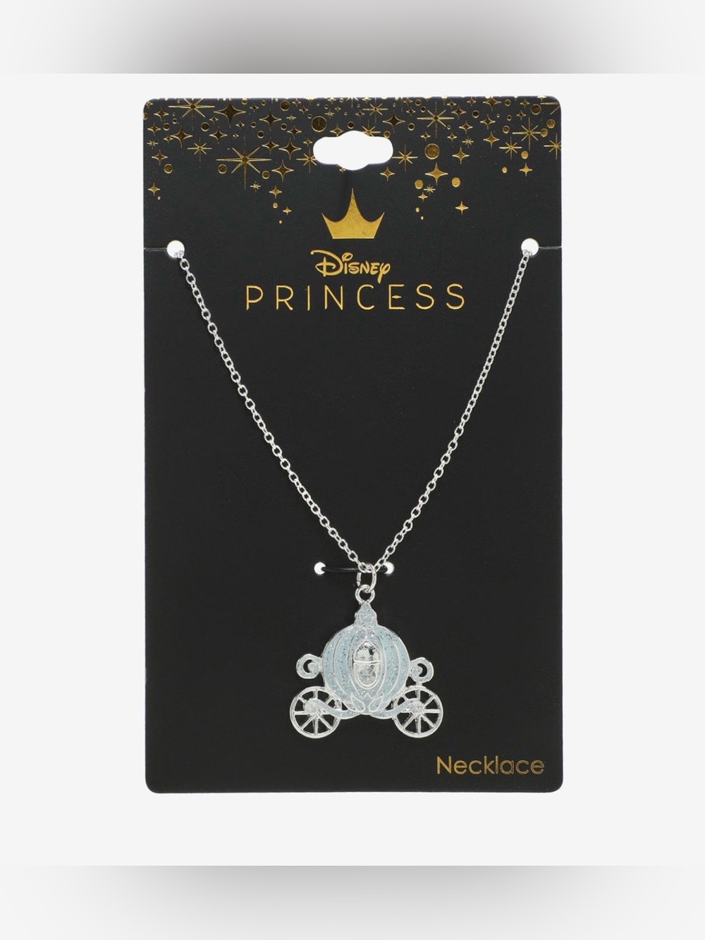 NWT Neon Tuesday Disney Princess Cinderella glitter carriage necklace